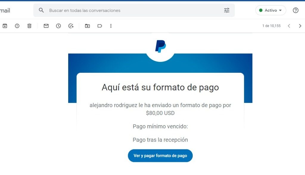 Forma de pago en paypal