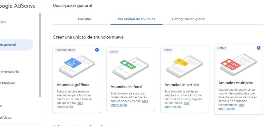 que tipos de anuncios hay en google adsense