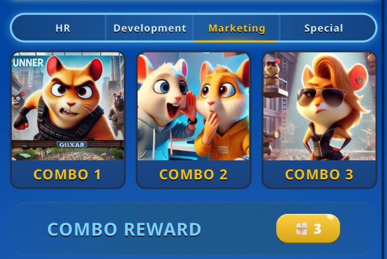 Combo diario hamster kombat Gamedev 21 MARZO