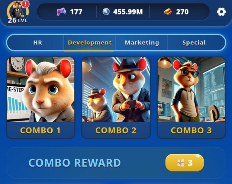 Combo diario hamster kombat Gamedev 1 ABRIL