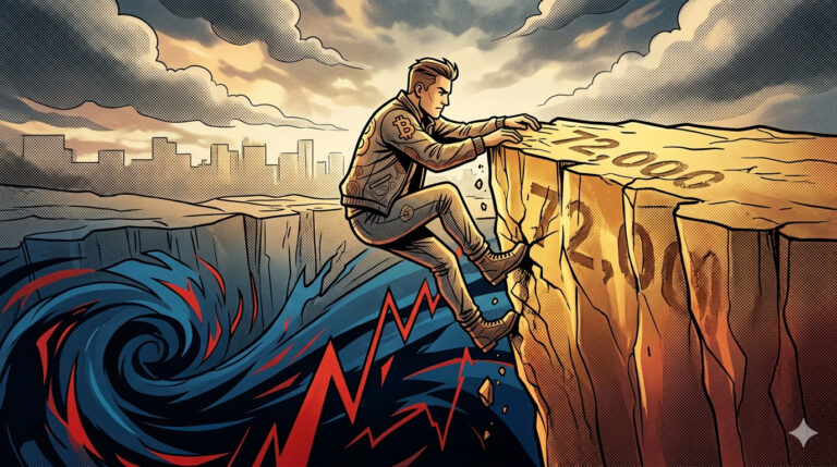 ¿El fin de la euforia? Bitcoin lucha por no perder el suelo de los $72.000.