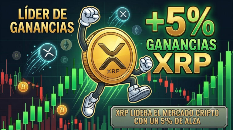 XRP SUBIÓ 5% Y LIDERA GANANCIAS.