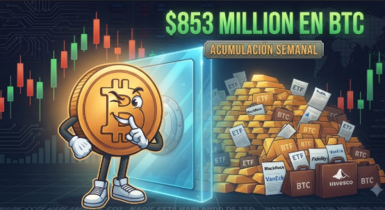 Los ETF compraron $853 millones en Bitcoin esta semana — y nadie está hablando de eso.