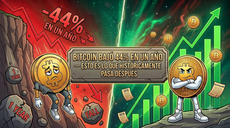 Bitcoin bajó 44% en un año — esto es lo que históricamente pasa después.