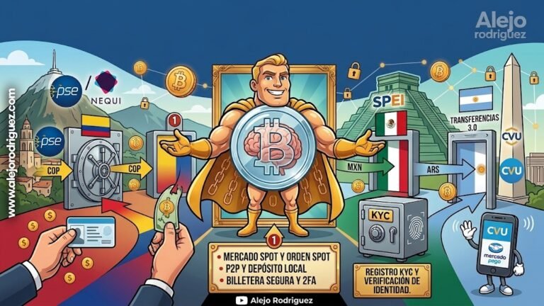 Guía para comprar Bitcoin en Colombia, México y Argentina (2026).