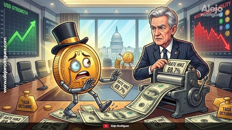 Impacto en Bitcoin: FED puede subir tasas, probabilidad del 69.7%.